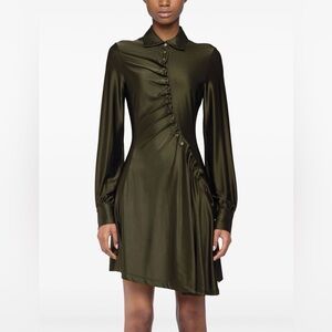 Paco Rabanne Dark Green Long Sleeve Dress